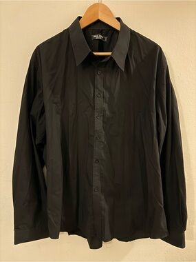 Paul Jones Black Long-Sleeve Men's Dress Shirt